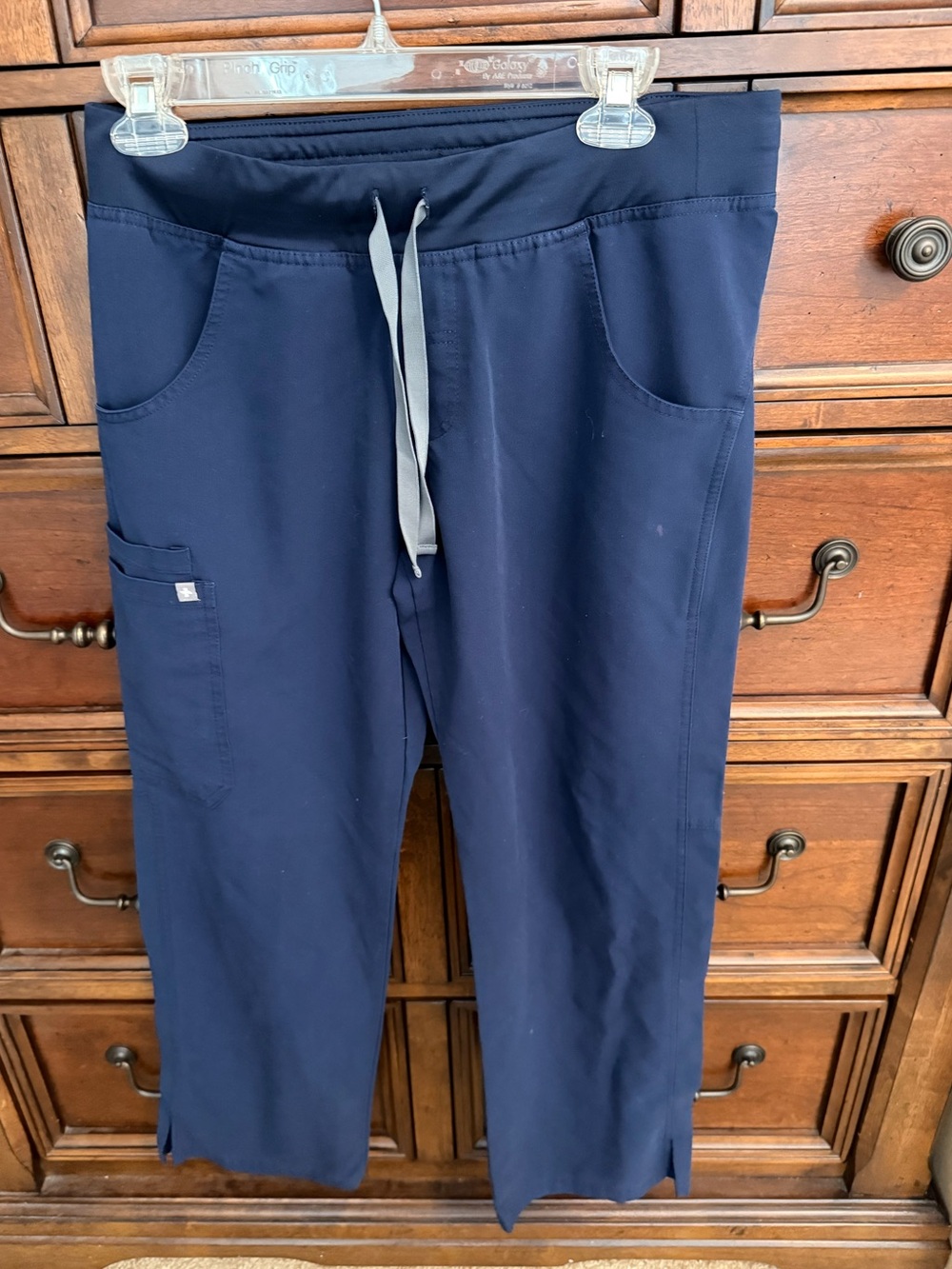Figs Navy Blue Pull-On Active Pants with Drawstring